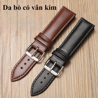 Dây da chất lượng cao, kích thước 20mm, chống thấm nước mềm mại - Phụ tùng thay thế đồng hồ nam nữ