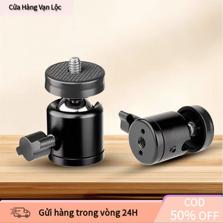 【vạn】"Thiết bị đầu bi hỗ trợ xoay 360 độ mượt mà, kết nối với chân máy ảnh hoặc chân đèn qua cổng vít 1/4 inch. "