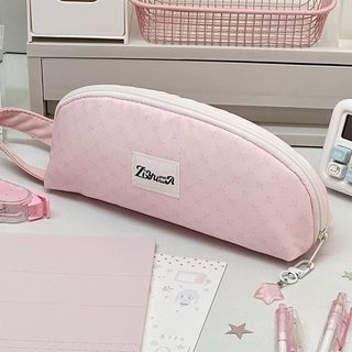 Túi đựng bút MIKYCO, Bút chì cầm tay màu hồng, INS Túi đựng văn phòng phẩm dạng vỏ lưới dung lượng lớn Quà tặng học sinh