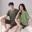 Cặp Đôi Bộ Đồ Ngủ Nữ Ngắn Tay Quần Short Ice Silk Thoáng Mát Mùa Hè Loungewear Một Nam Một Nữ Modal Phù Hợp Với