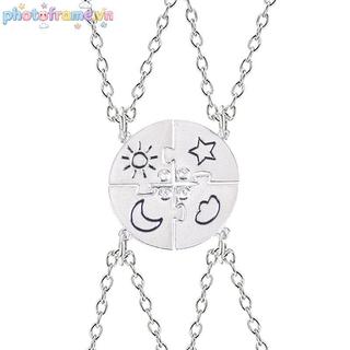 Khung ảnh hình tròn Mặt trời và ngôi sao mặt dây chuyền thời trang cho tình bạn BFF nam nữ 2023