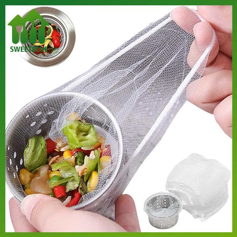 SWEET 100 Chiếc Dùng Một Lần Bồn Rửa Nhà Bếp Lọc Lưới Cống Lọc Rác Bữa Ăn Dư Lượng Bể Bơi Túi Lưới Thoát Nước Màn Hình Bồn Rửa Lưới Rác n