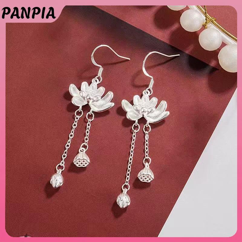 PNPIA - 1 Cặp Bông Tai Phong Cách Trung Hoa Sen Dài, Thanh Lịch, Phù Hợp Làm Quà Tặng