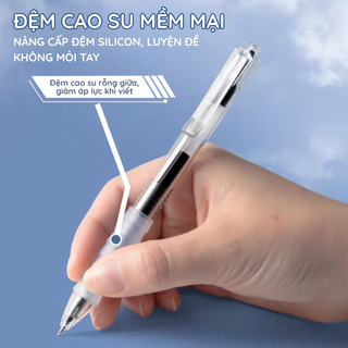 Bút bi mực nước sử dụng ngòi 0.5mm tiêu chuẩn phục vụ học sinh - Set 10-20-30 bút mực màu xanh, đen, đỏ đầy đủ
