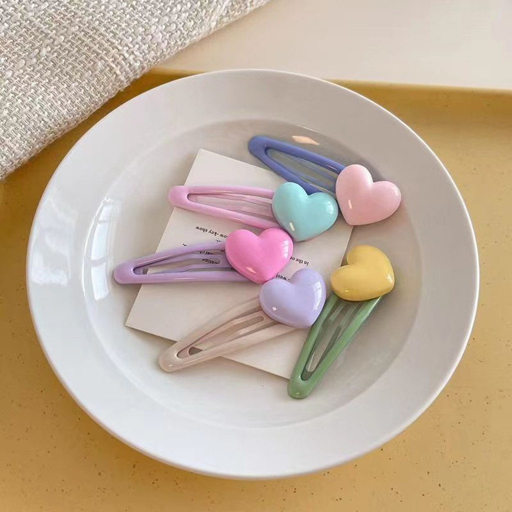 Trái Tim Đầy Màu Sắc Tóc Nổ Kẹp Ngọt Ngào Phong Cách Nữ Tính Màu Kẹo BB Kẹp Thích Hợp Cho Trẻ Em Tập Đi Bé Gái