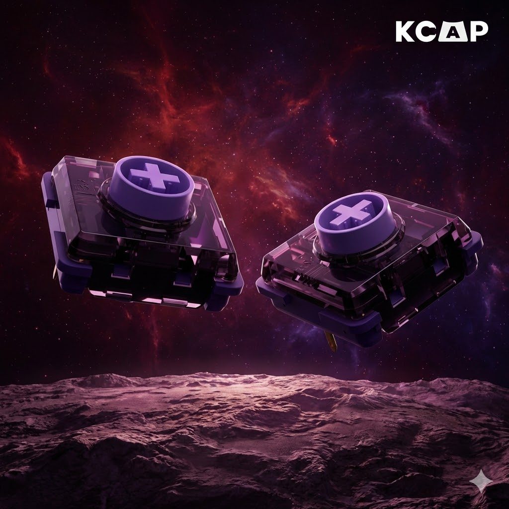 Switch Kaihua Raptor Purple Swallow Low Profile Silent Linear Êm Ái | KCAP - World of keycaps