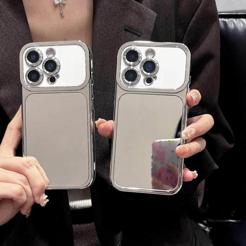 ốp lưng iphone mặt gương đơn sắc, thiết kế tối giản phù hợp với iPhone17ProMax 17 16 15 14 13
