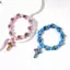 Vòng tay mân côi và mặt dây chuyền chữ thập acrylic retro, phù hợp mặc hàng ngày hoặc làm quà tặng tôn giáo