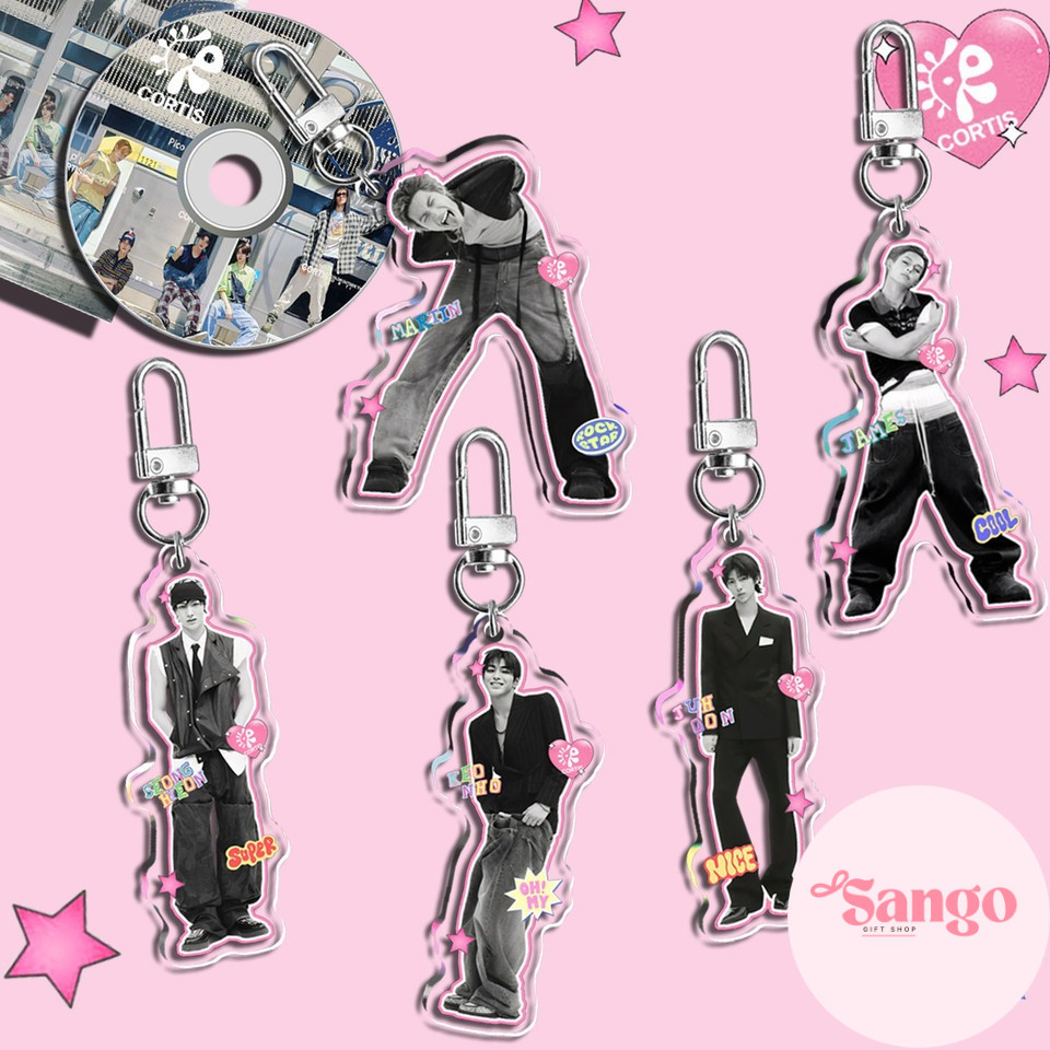 Kpop nhóm nhạc CORTIS KEONHO Keychain Cute Acrylic SEONGHYEON JUHOON JAMES MARTIN Key Ring