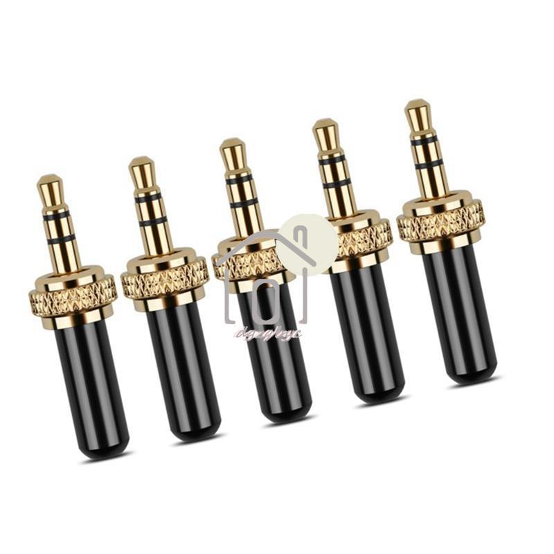 5 Phích Cắm 3.5 Mm Đầu Nối Kim Loại Mini 3.5 Mm Khóa Vít Stereo Jack Cắm Với M6 Chủ Đề Bên Trong