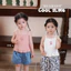 Mùa Hè Phong Cách Hàn Quốc Quần Áo Trẻ Em Thời Trang Bé Gái Đế Áo 80-130 Size 3WRN