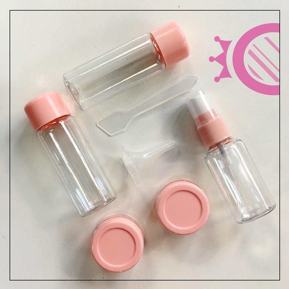 Bộ Chiết Mỹ Phẩm Du Lịch Cao Cấp Gồm 8 Món Dụng Cụ Chiết Mini Tiện Lợi ,Chai Chiết Nhựa Cao Cấp,Túi Zip Có Khoá Kéo