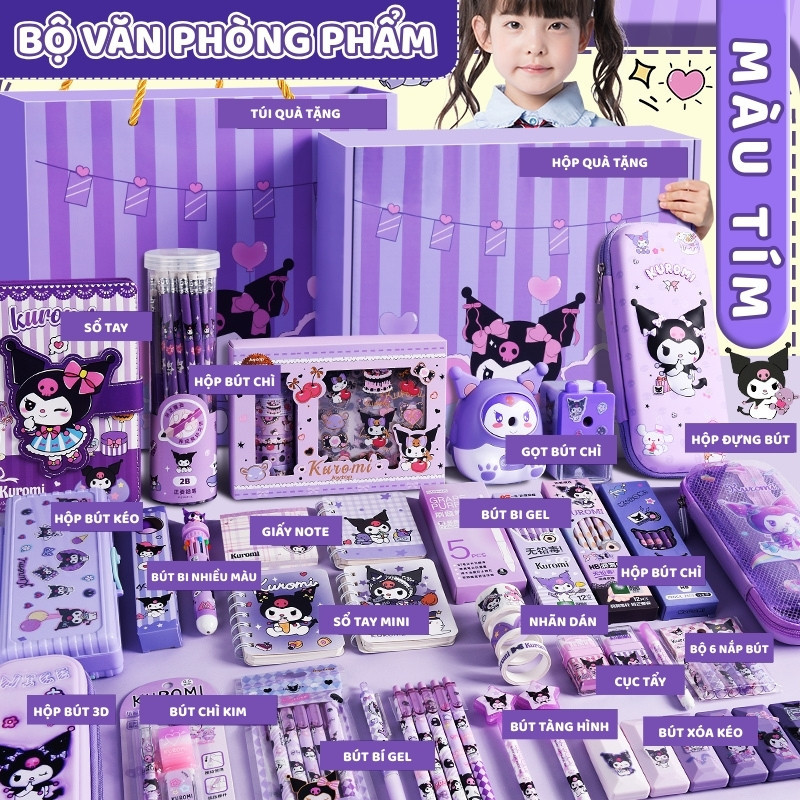 Hộp Quà Tặng Văn Phòng Phẩm Dễ Thương Dành Cho Học Sinh - Bộ Đồ Dùng Học Tập Cao Cấp, Túi Đựng Bút Làm Quà Sinh Nhật