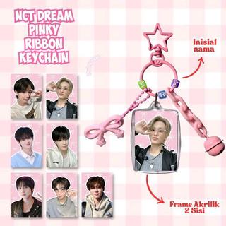 Pinky Ribbon Keychain | Gantungan Kunci Frame Akrilik | Cortis - Nct Dream -  - Keonho, Biru