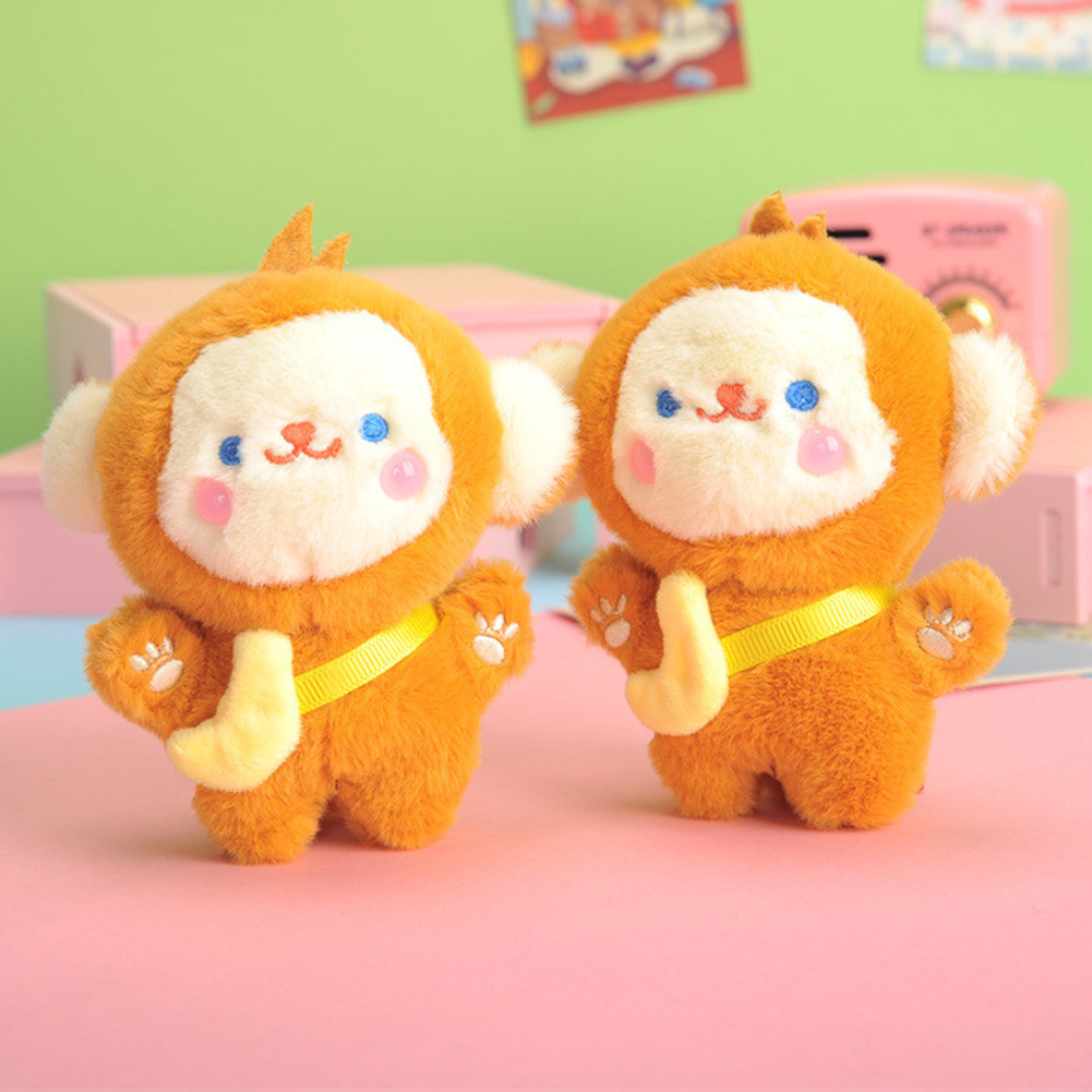 Móc chìa khóa hình chú khỉ nhỏ 12cm đính kèm an toàn để sử dụng hàng ngày Trang trí túi xách