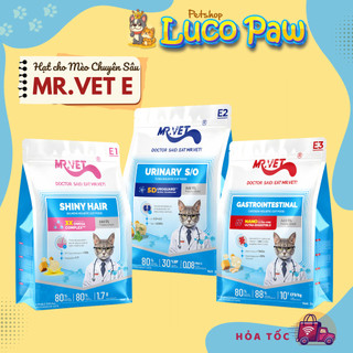 Hạt Cho Mèo Mr.Vet E1, E2, E3 Gói 1kg - Tăng Cường Hấp Thu, Dưỡng Lông Và Hỗ Trợ Tiết Niệu