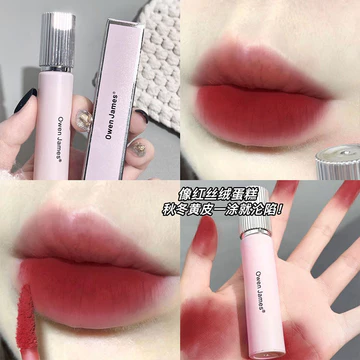 Bột Nhỏ Giả Lip Glaze Matte Velvet Không Dễ Phai Màu Cốc Chống Dính Lâu Dài Son Môi Son Môi Son Bùn Học Sinh