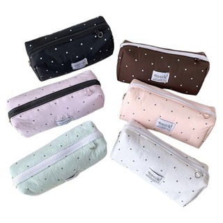 Túi đựng bút Hàn Quốc NEDFSQM, hộp đựng bút chì Y2k Dots, túi để bàn phong cách, túi vải văn phòng phẩm học sinh