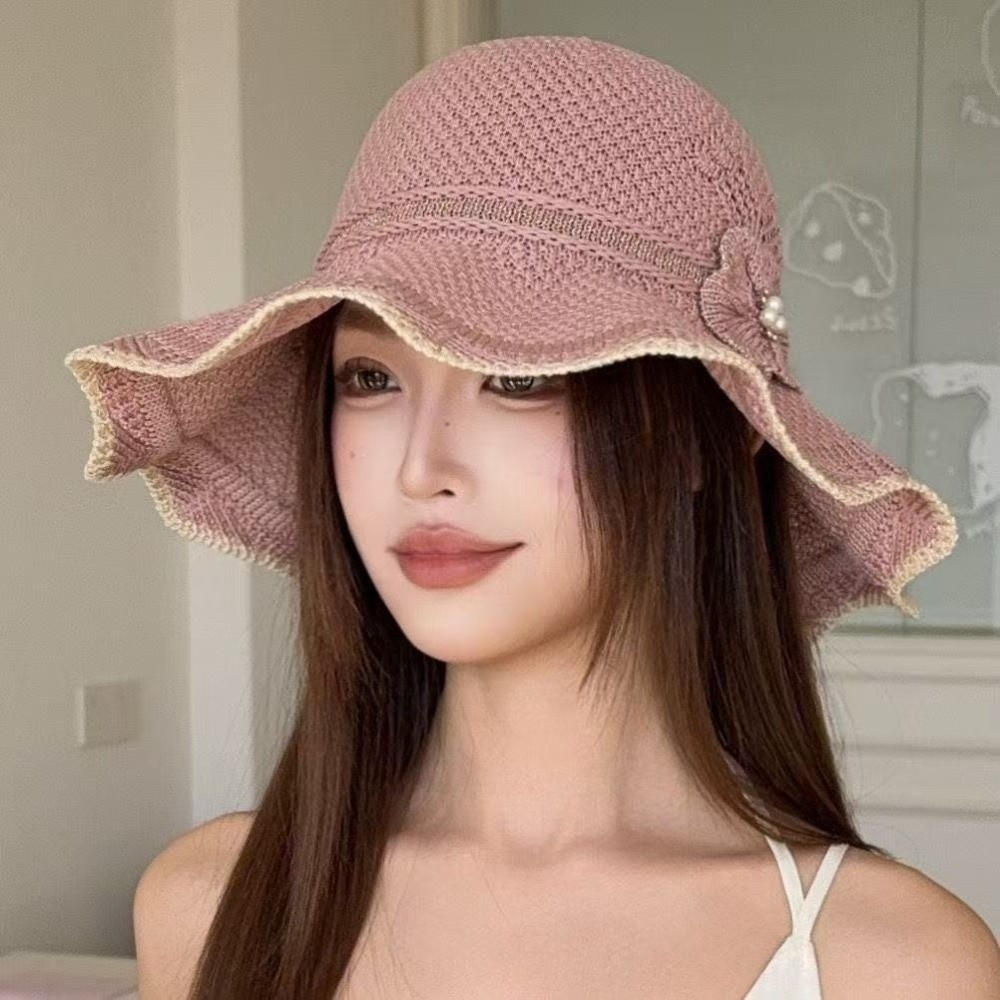 Mũ ngư dân MERIGGIARE, Mũ chống nắng thoáng khí, Mũ xô đa năng dệt tay vành lớn hợp thời trang dành cho nữ