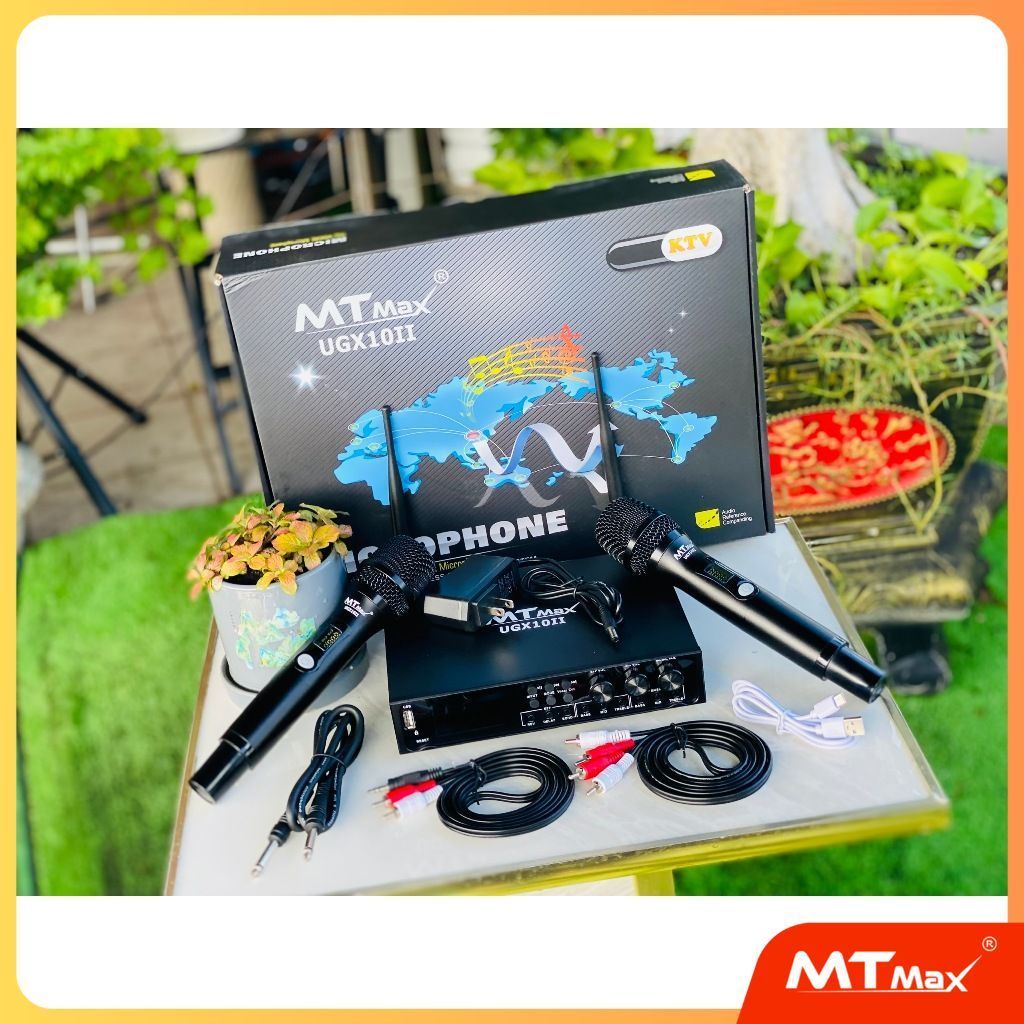 Micro Đầu Thu Nhỏ Chính Hãng MTMAX UGX10II  DSP Sóng UHF Chỉnh Echo,tone,volume...