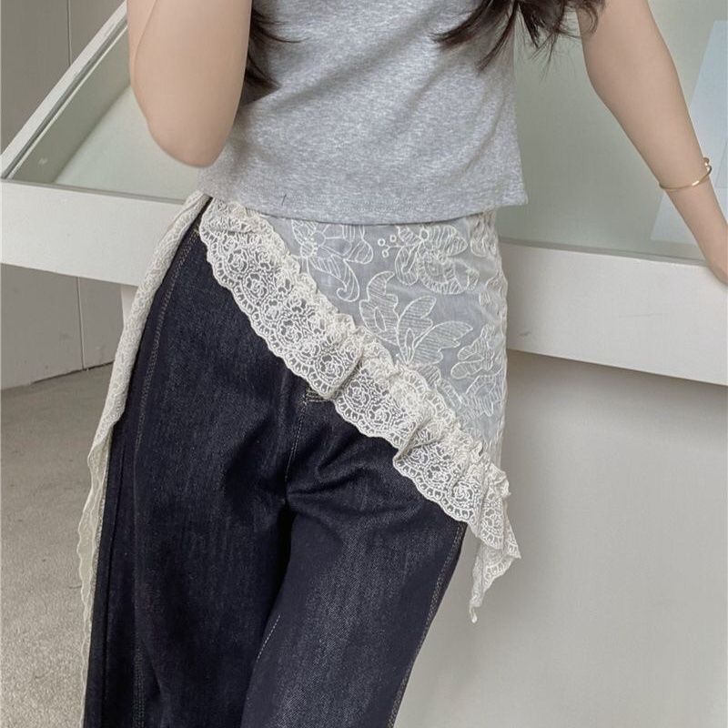 Milyfashion Ba Lê Phong Cách Một Mảnh Ren Ren Ren Mùa Hè Phong Cách Mới Niche Tất Cả Trận Đấu Rèm Xếp Lớp Váy