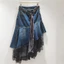Váy Denim Thiết Kế Ren và Lụa, Thắt Lưng, Đuôi Cá