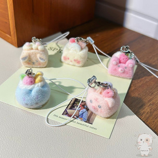 【Chamvn】Dây đeo điện thoại hình bánh kem thú nhồi bông 3D dễ thương, phụ kiện đa năng đáng yêu,thiết kế hoạt hình ngọt