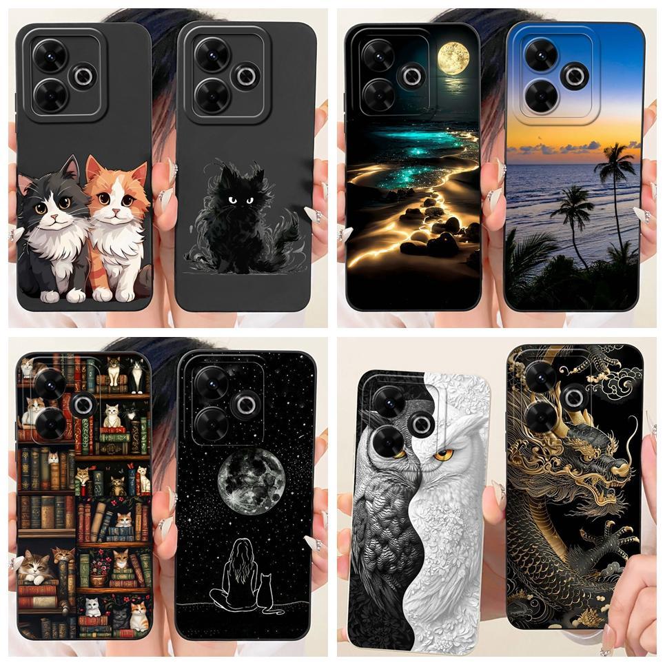 Ốp Điện Thoại Cho Xiaomi Redmi 13x 4G / Redmi 13 4G 5G Vỏ Silicon Lỏng Hoạt Hình Rồng Ngộ nghĩnh Mèo Biển Họa Tiết Ốp Lưng