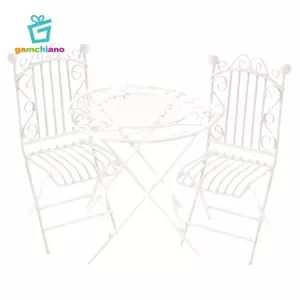 Gamchiano Bàn Mini Bộ Ghế Nhà Chơi Nội Thất Trắng Mô Phỏng Nhà Búp Bê Phụ Kiện Mô Hình Nội Thất Cho Chậu Cảnh Quan