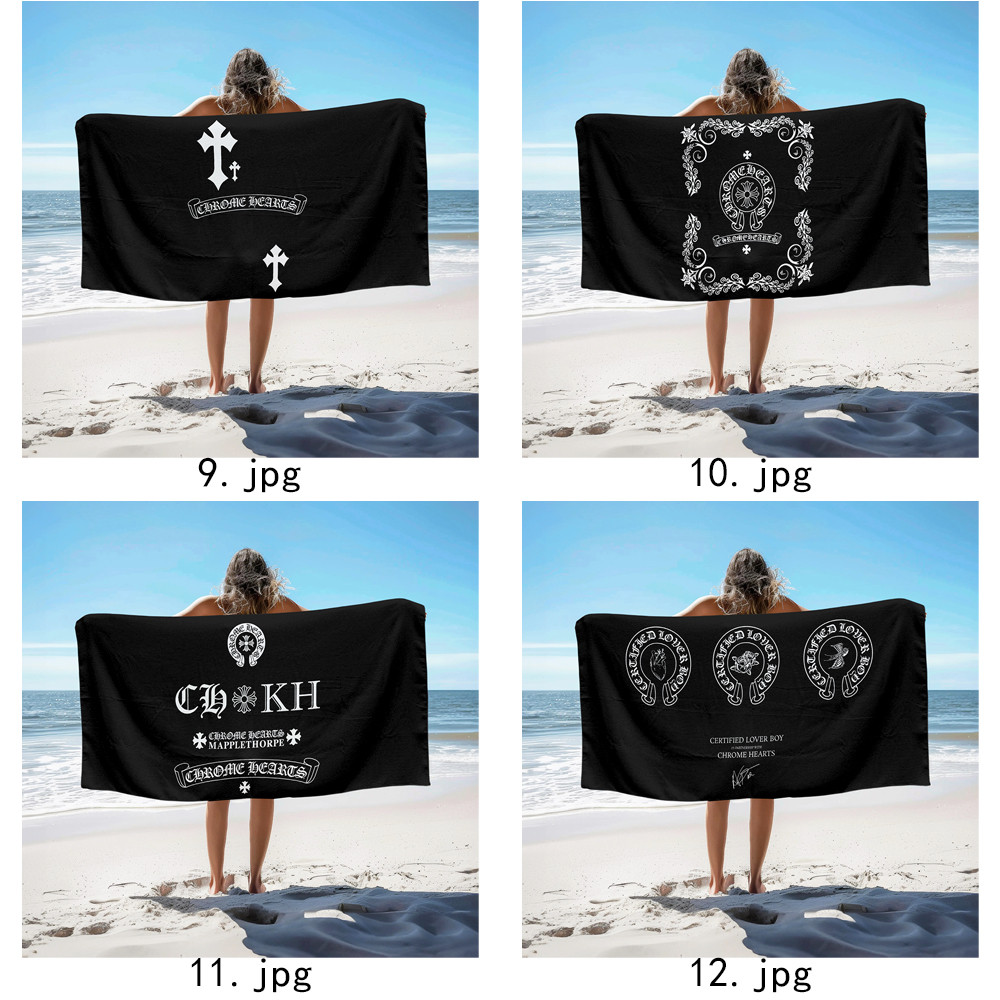Khăn tắm Chrome Hearts Logo, Khăn tắm bể bơi đi biển, Quà tặng kỷ niệm sinh nhật, Khăn quế
