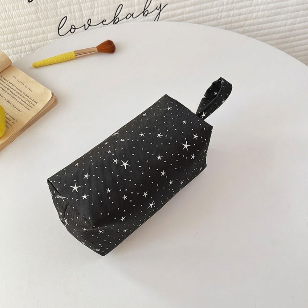 Túi văn phòng phẩm HOBBYIN, Túi đựng bút dây kéo dung tích lớn, Túi đựng mỹ phẩm in hình ngôi sao chấm bi đa chức năng Túi xách Đồ dùng học tập