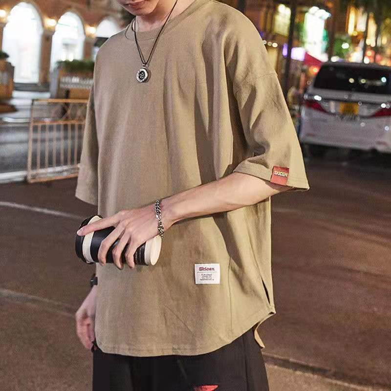 Áo thun cotton ngắn tay dành cho nam mùa hè, thiết kế oversize phù hợp mọi thân hình