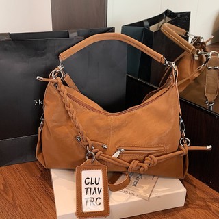 Dung Tích Lớn Retro Túi Nữ 2026 Phong Cách Mới Retro Casual Niche Messenger Túi Một Vai Nách Đi Làm Túi Bánh Bao