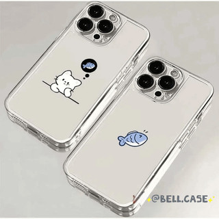 Dành Cho IPhone 17 16 15 14 13 12 11 Pro Max X XR XS Max 6 7 8 Plus Cá nhỏ rõ ràng cặp vợ chồng trường hợp điện thoại