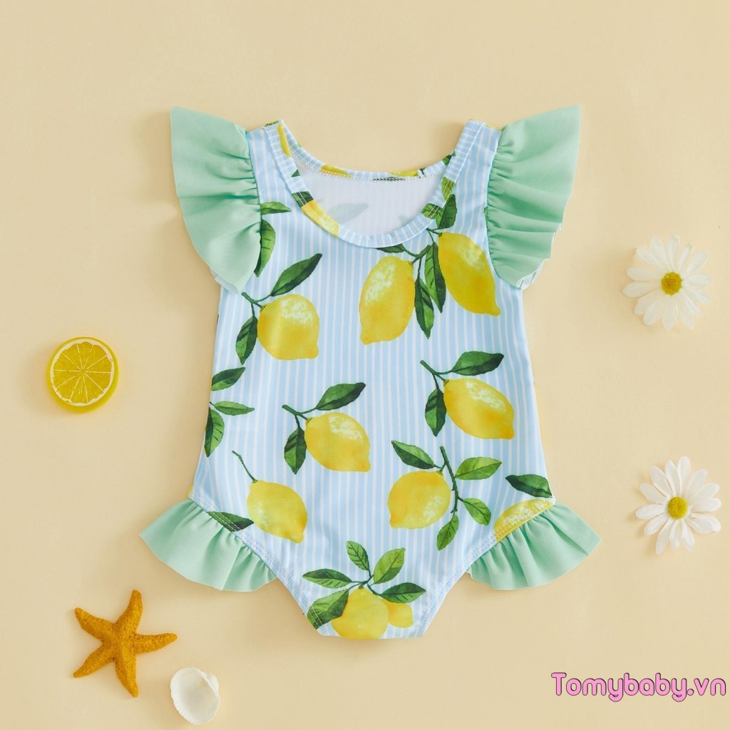 Bộ đồ bơi mùa hè cho bé gái mới biết đi Bộ đồ tắm một mảnh in hoa cúc cho bãi biển bể bơi