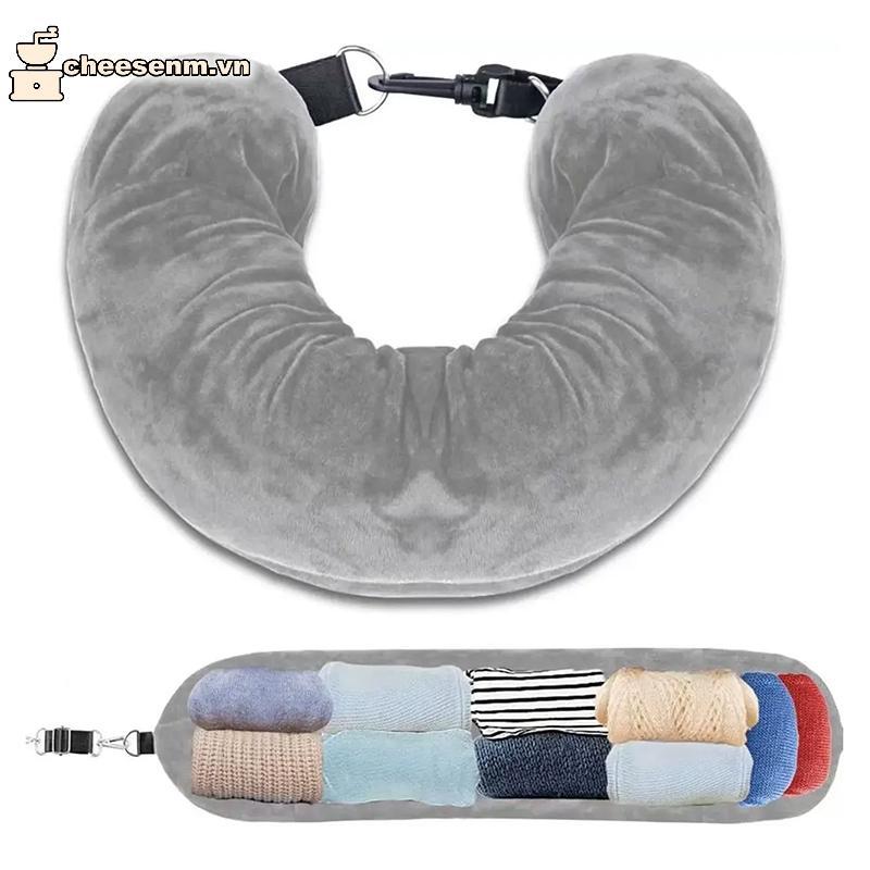 Cheenm Lấp Đầy Du Lịch Ne Gối Túi Bảo Quản Có Thể Mang Theo Đệm Máy Bay Du Lịch Ne Gối Tự Đổ Gối Du Lịch Di Động VN