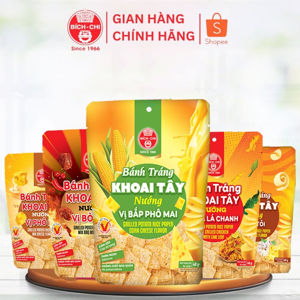 Combo 2 Bánh Tráng khoai tây nướng Bích Chi - ăn vặt siêu ngon, siêu cuốn, nhiều vị Bim bim