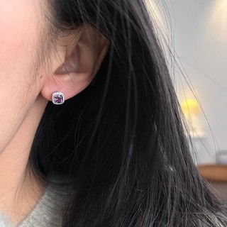 Bông tai hình khối màu tím tinh tế, cổ điển và đa năng