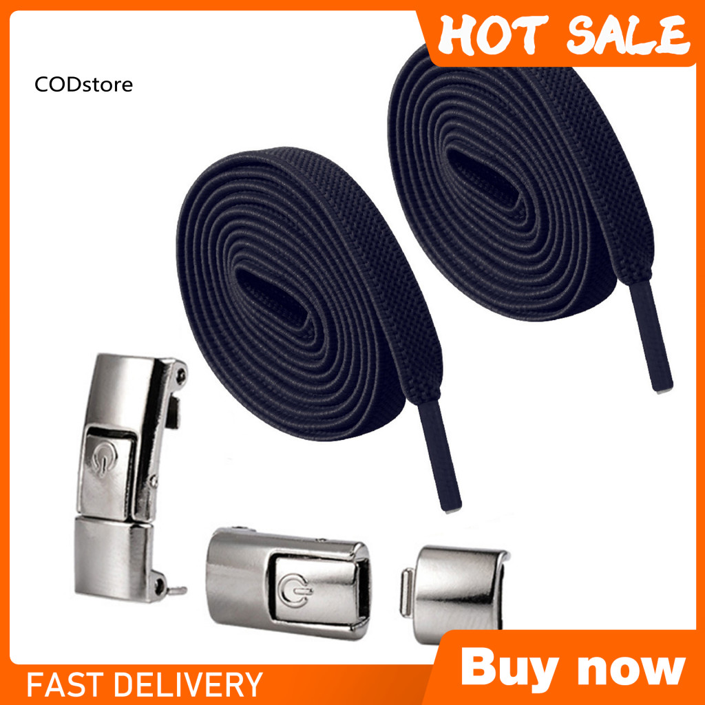KDC 2 Cái Không Dây Buộc Dây Giày Hạng Nặng Nhanh Phát Hành Báo Chí Khóa Giày Lười Ren Có Khóa Kim Loại Cho Trẻ Em Người Lớn Người Cao Tuổi