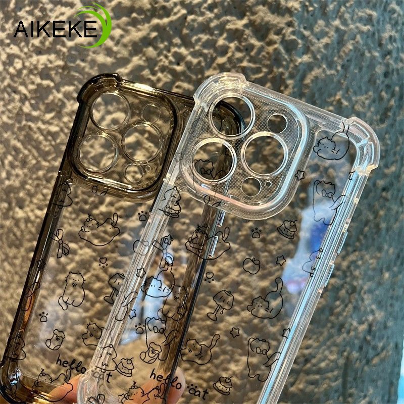 Ins Style Kitty Clear Four-Corners Ốp Điện Thoại Cho Poco X8 Pro Max X7 Pro X6 Neo X5 X4 X3 NFC GT X2 F8 F7 Ultra F6 F5 F4 GT F3 F2 Pro 5G 4G In Móng Vuốt Dễ Thương Chống Rơi Bìa mềm