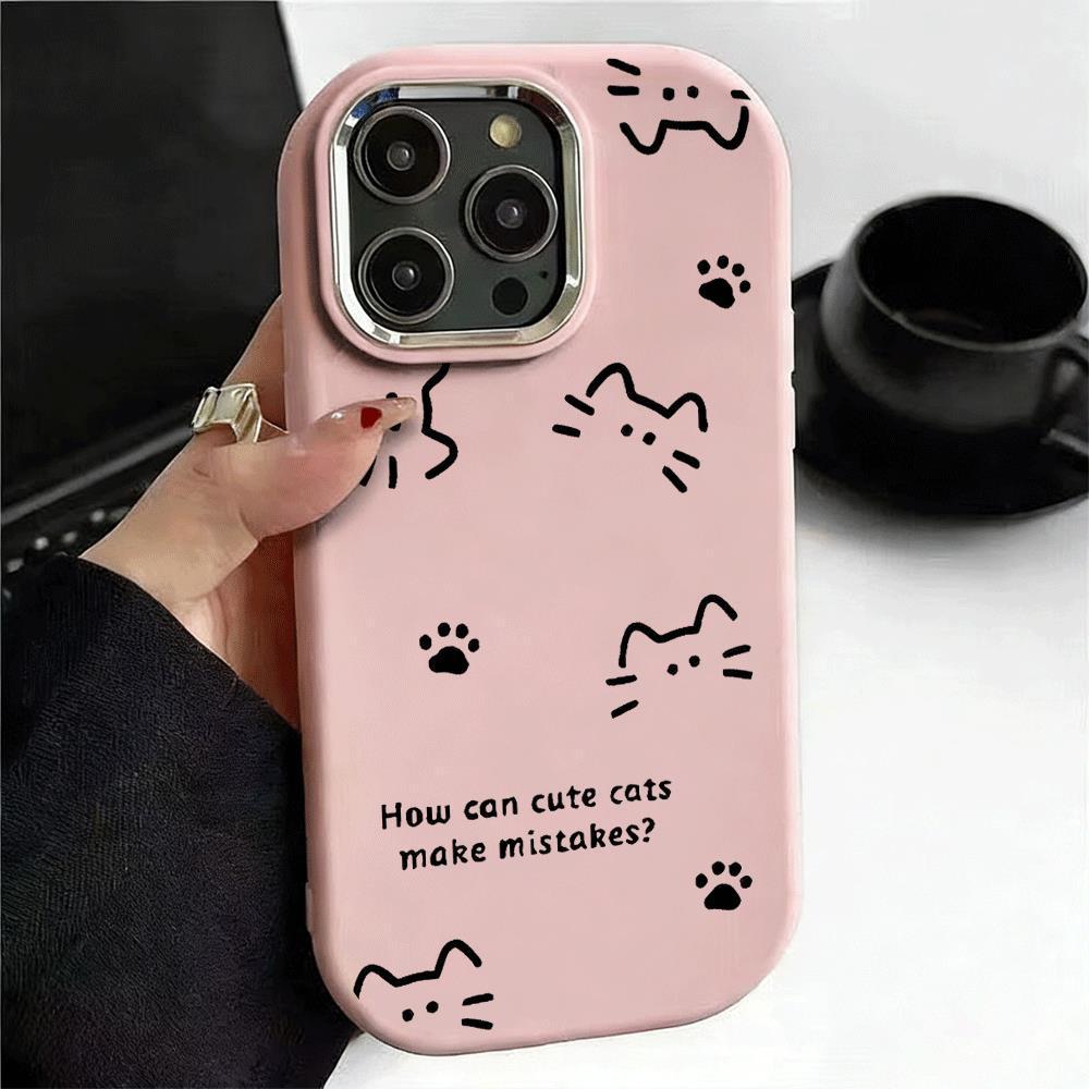 Tậ hợp hình hoạt hìnhKhung kim loại phồng phù hợp với vỏ điện thoại 17/16 Pro/15/14 13
