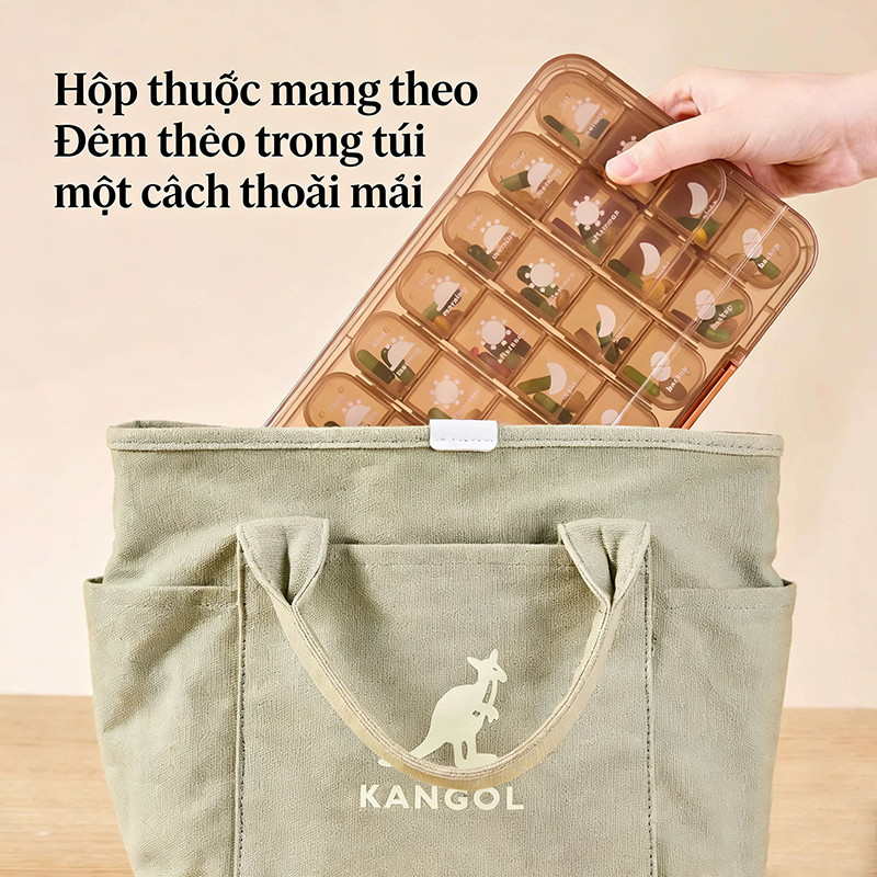 Hộp đựng thuốc 7 ngày 28,Khay Chia Thuốc Trong Suốt Nhiều Ngăn To ngăn tiện lợi,Mang Đi Du Lịch