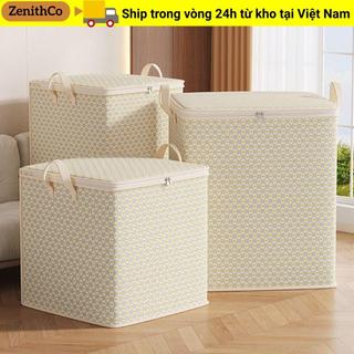 Thùng đựng ZENIHCO, có thể gập lại có tay cầm, túi đựng chăn, hộp đựng chống bụi dung tích lớn, sắp xếp tủ quần áo, phân loại đồ gia đình