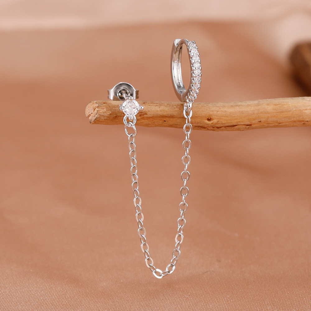 Dây chuyền và bông tai zircon cá tính, sang trọng