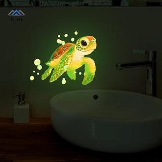 ELBBKG Rùa Biển Vệ Sinh Decal Dán Tường Phát Sáng Trong Bóng Tối Tự Dính Có Thể Tháo Rời Dạ Quang Stier Chống Thấm Nước Trang Trí Phòng Tắm Mới