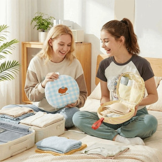 Túi đựng đồ lót SENRTY, Khối đóng gói đồ lót cầm tay hoạt hình, Gấp thoáng khí thực tế có dây kéo Áo ngực Túi đựng đồ du lịch