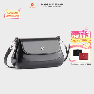Túi Yuumy (Thời trang nữ phối nắp gập size 25 - Túi đeo chéo da Smooth YN252)
