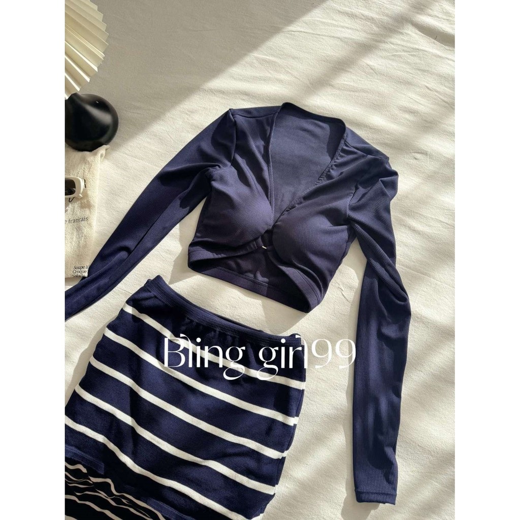 Váy Dài Ba Mảnh Slim-Fit cho Nữ, Phù Hợp Đi Du Lịch và Hot Spring