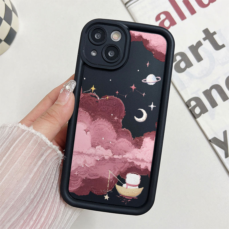 Ốp Lưng Cho Redmi Note 14 13 12 11 10 8 14C 13C 12C 11A 10A 10C 9C A3 A2 A1 C75 C65 C55 C31 M6 11T 13T 14T 15T Pro Thiết Kế Mắt Thiên Thần Chống Rơi Họa Tiết Đám Mây Hồng JGS437