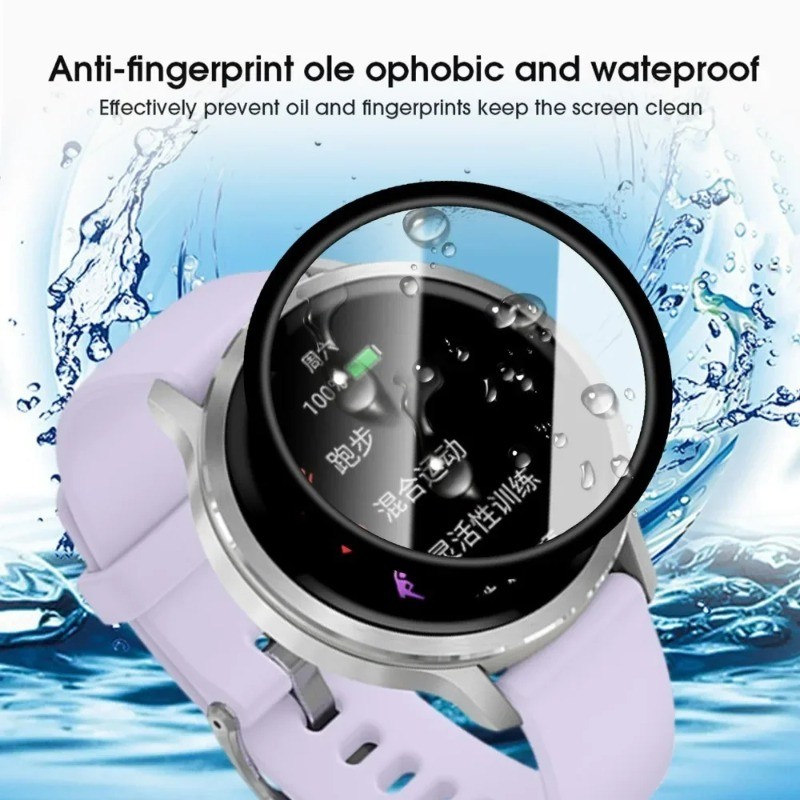1-3 Chiếc Đồng Hồ Bảo Vệ Màn Hình Cho Garmin Venu 4 X1 3S 3 2S 2 45mm 41mm Plus Viền Đen Cong Phim Kính Cường Lực Cho Garmin Venu SQ 2 Chấm Sọc HD Phim